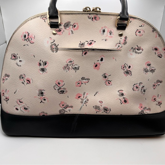 Coach Floral Pink and Black Satchel - Picture 2 of 7